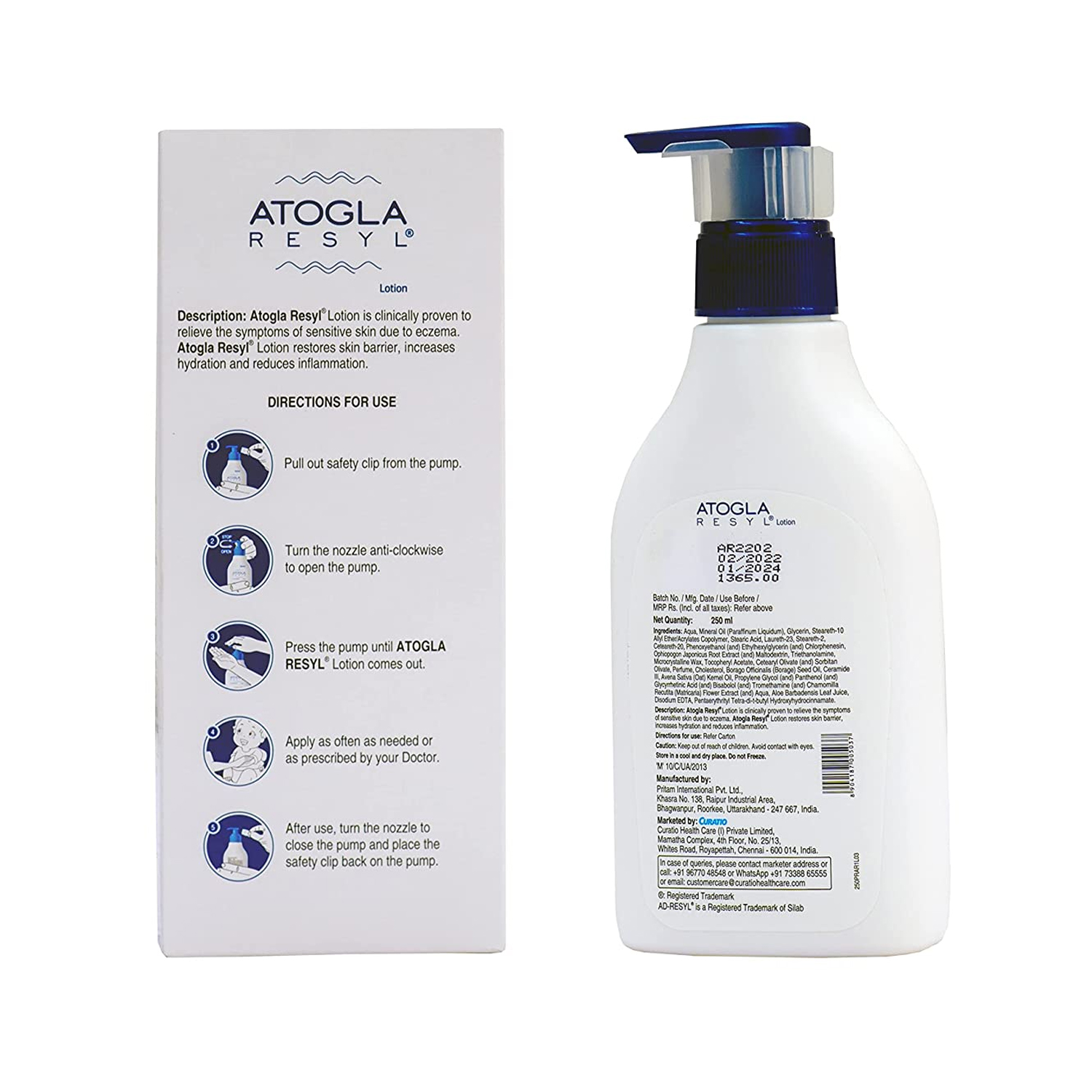 Curatio atogla resyl lotion for Kids 250ml Dermatologist Approved