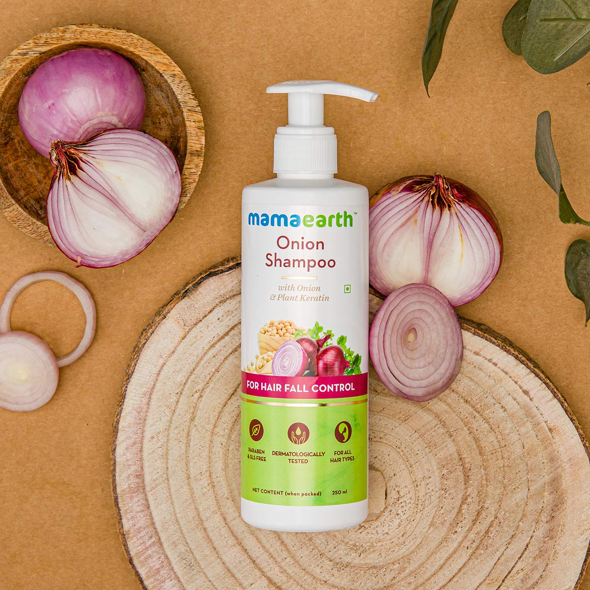 Mamaearth Onion Shampoo With Onion And Plant Keratin For Hair Fall Control  – 250ml - Cureka - Online Health Care Products Shop