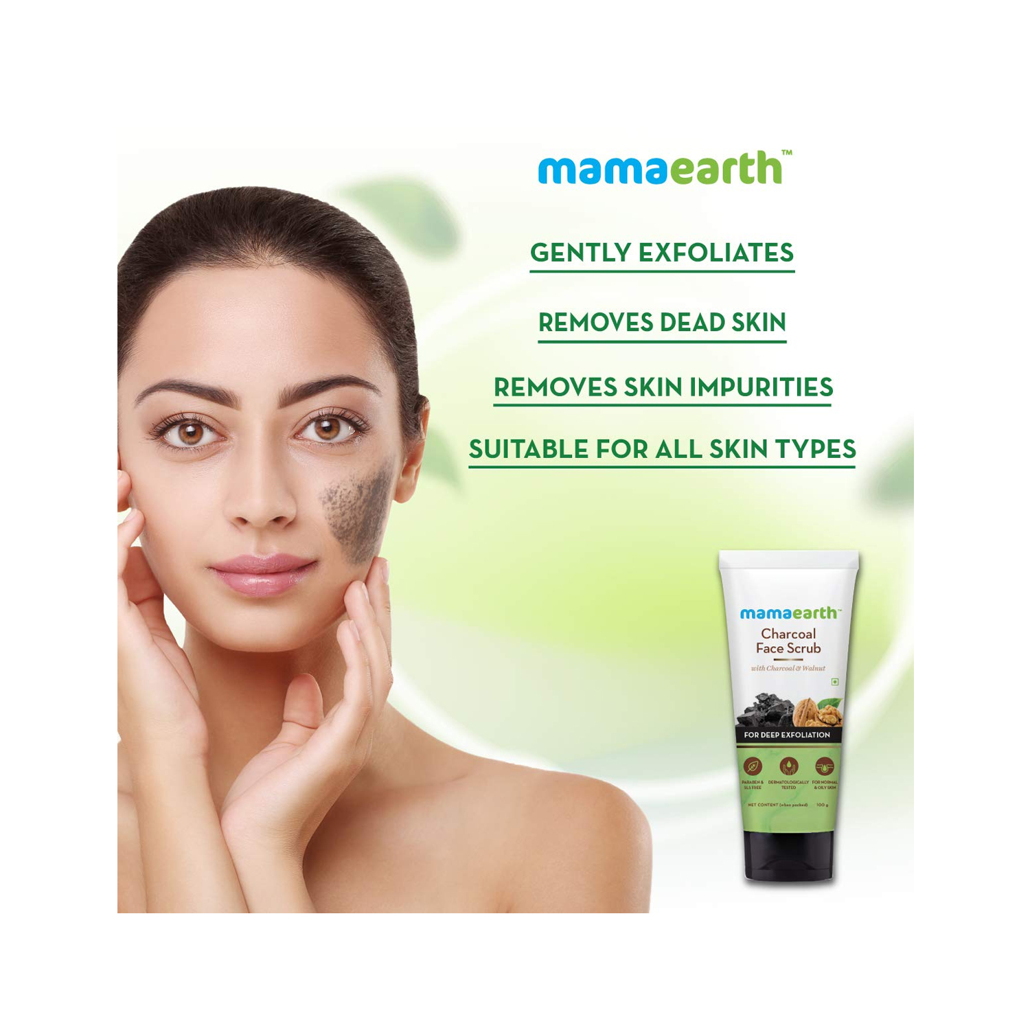 Mamaearth Charcoal Face Scrub 100gm Cureka