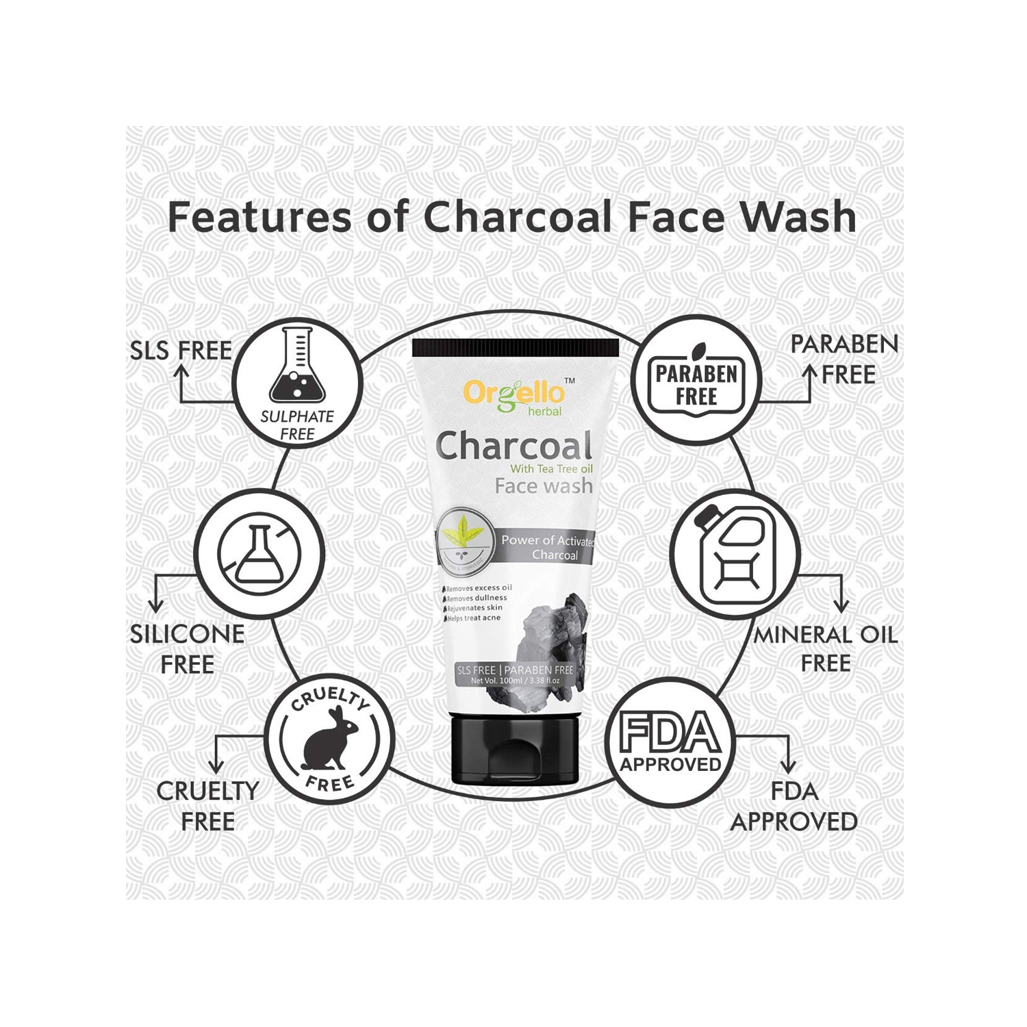 Orgello Charcoal Face Wash 100ml Cureka Online Health Care Products