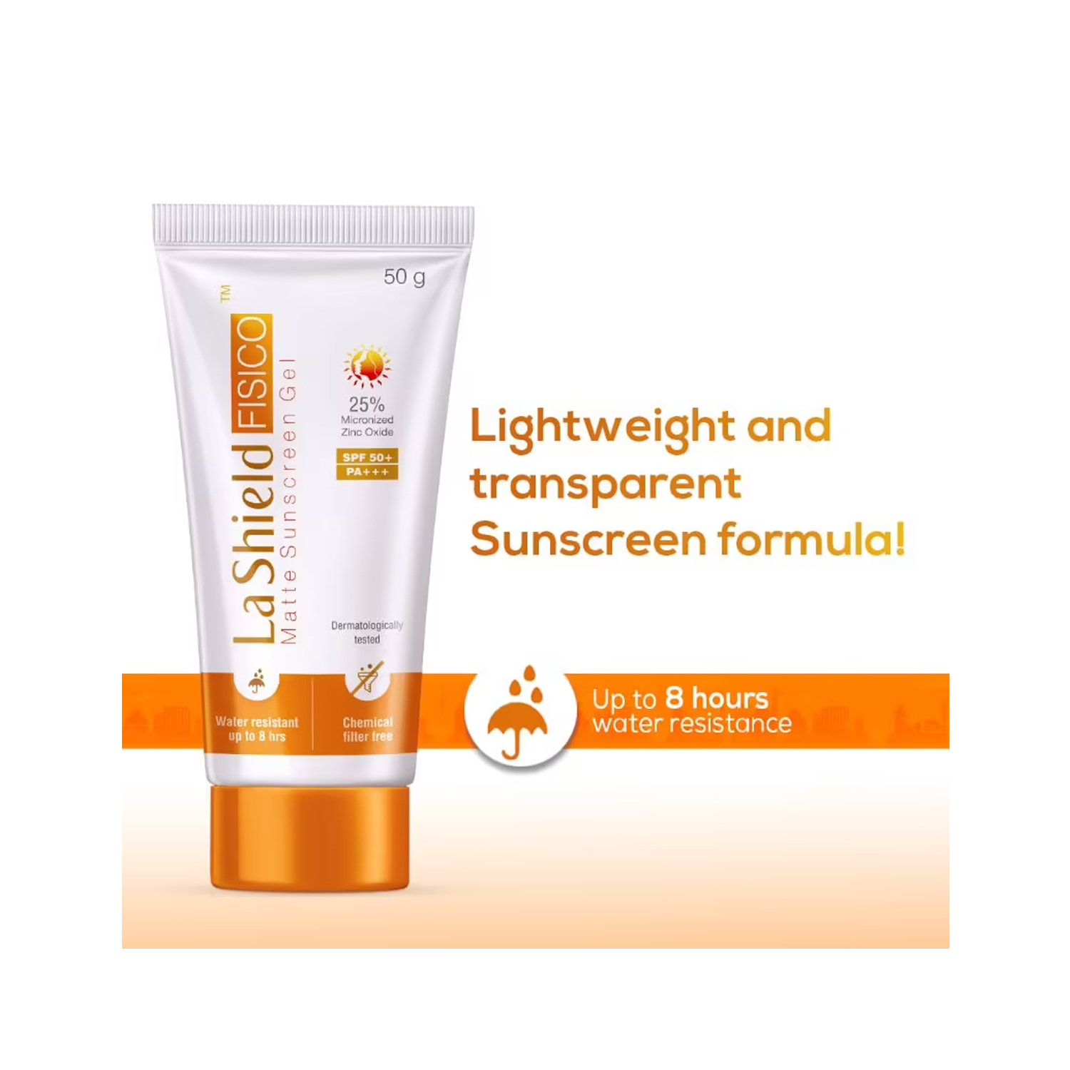 La Shield FISICO Matte Sunscreen Gel SPF 50+ PA+++ 50g Cureka