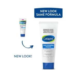 Cetaphil Face Wash Daily Exfoliating Cleanser For All Skin Types, 178ml | With Vitamin E, B5 & Bamboo Extract