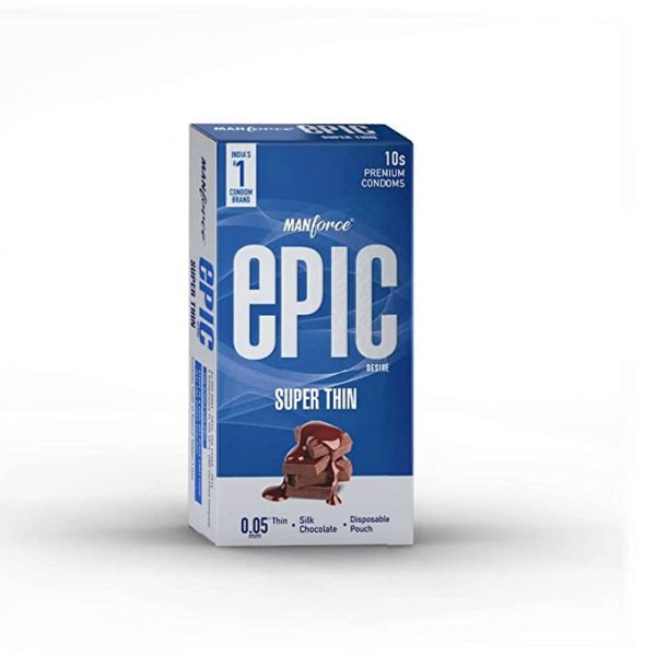 Manforce Epic Condoms Super Thin Silk Chocolate (10 Condoms in 1 Pack)