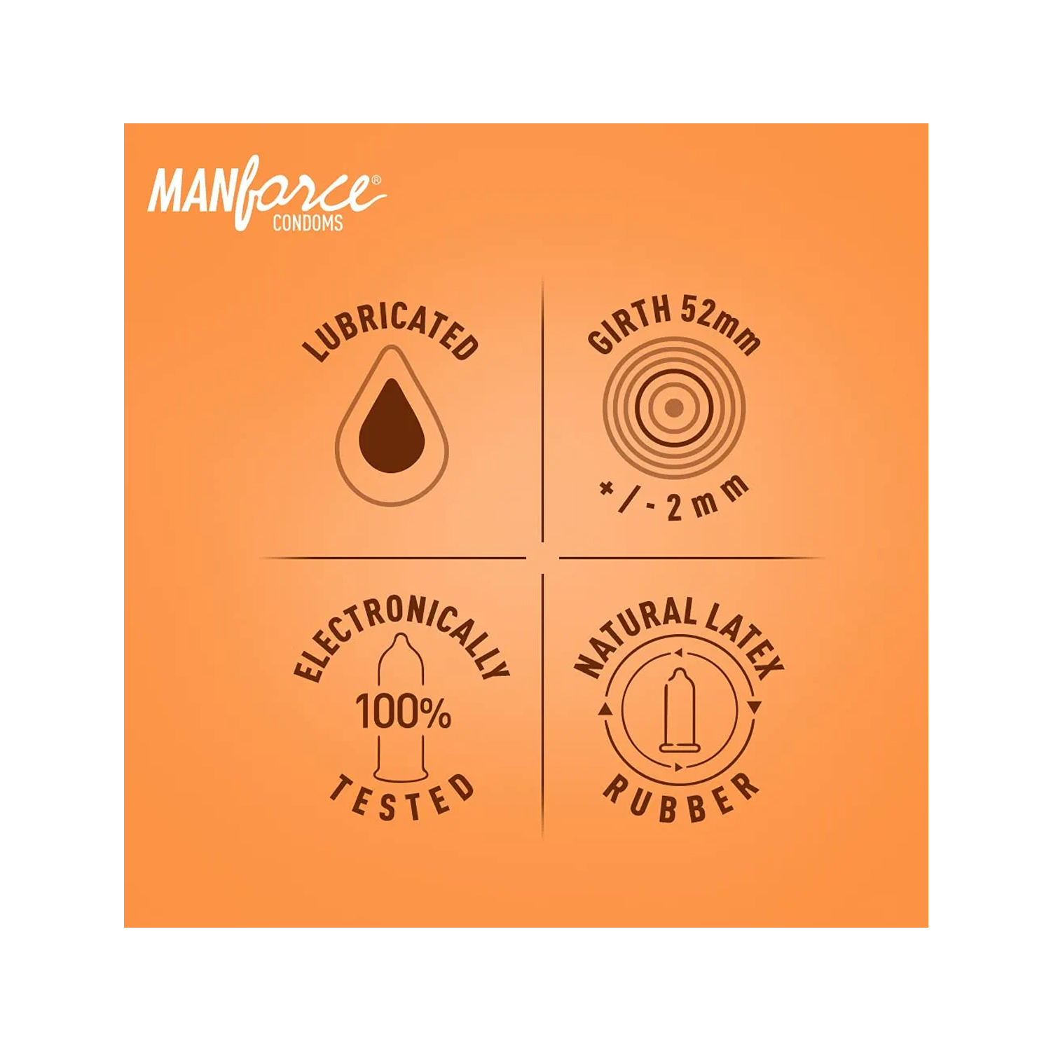 Manforce Overtime Condoms Orange Flavoured (10 Condoms in 1 Pack)