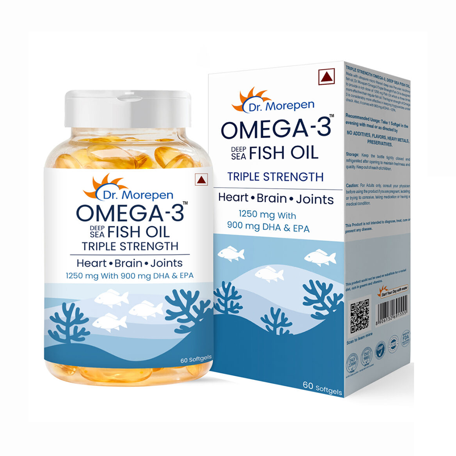 Dr Morepen Omega Deep Sea Fish Oil Triple Strength (60 softgels