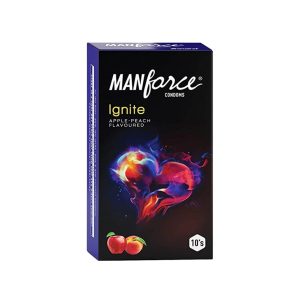 Manforce Ignite Condoms Apple-Peach Flavoured (10 Condoms in 1 Pack)
