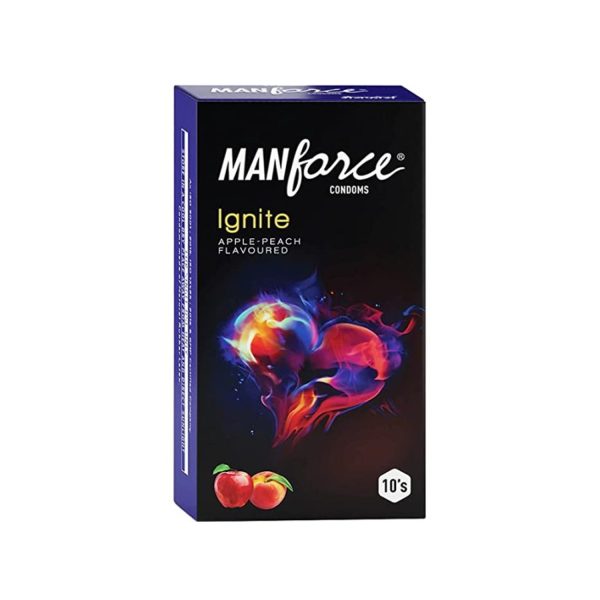 Manforce Ignite Condoms Apple-Peach Flavoured (10 Condoms in 1 Pack)