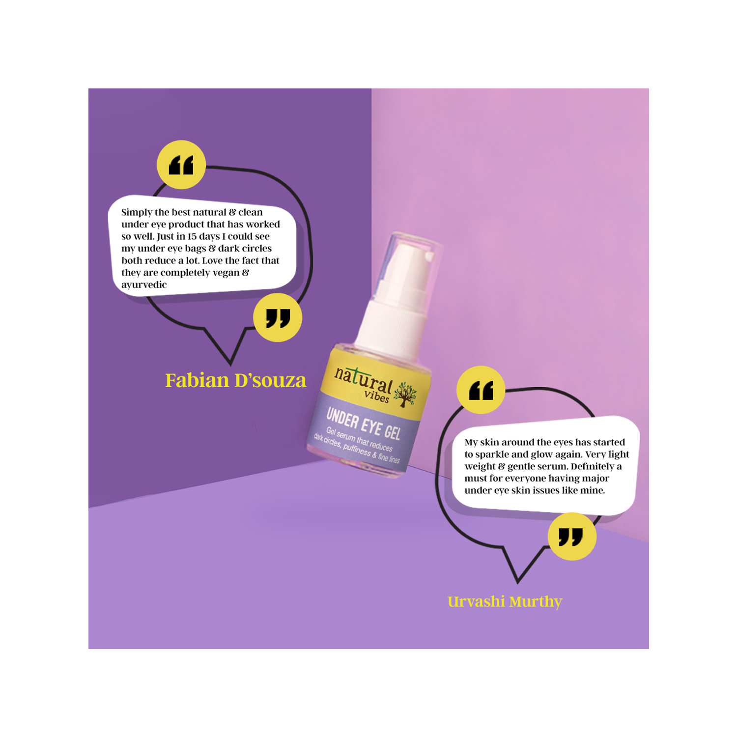 Natural Vibes Under Eye Gel Serum Reduces Dark Circles & Puffiness