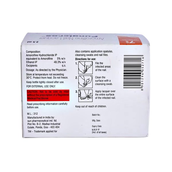 Buy Locetar amorolfine hydrochloride 50mg / ml (5.0%) nail lacquer 2.5ml  online with MedsGo. Price - from