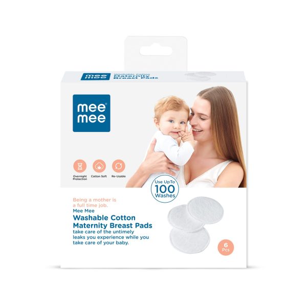 Mee Mee Washable Cotton Maternity Breast Pads- Cotton (Pack of 6) Mee Mee Washable Cotton Maternity Breast Pads- Cotton (Pack of 6)