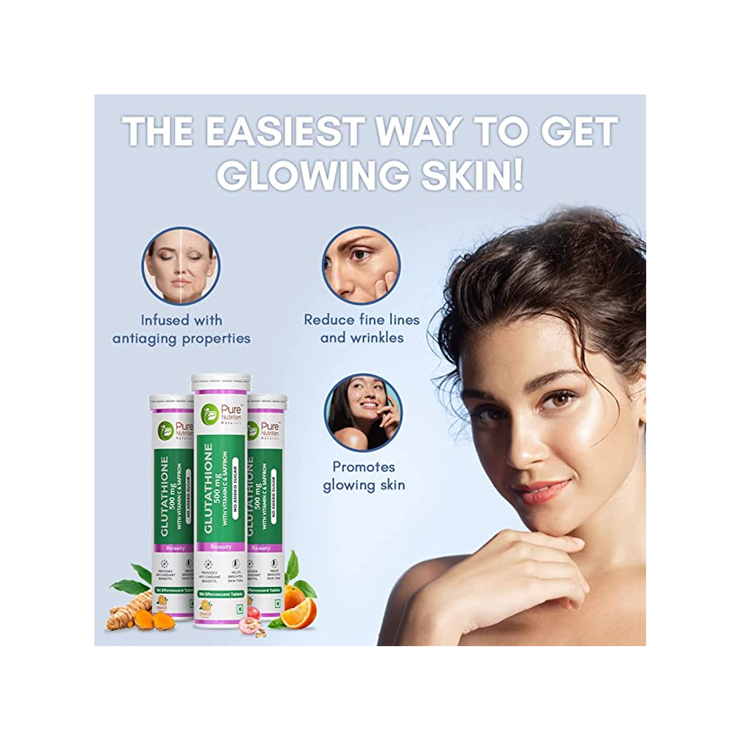 Pure Nutrition Glutathoine 500mg 15 Effervescent Tablets - Cureka