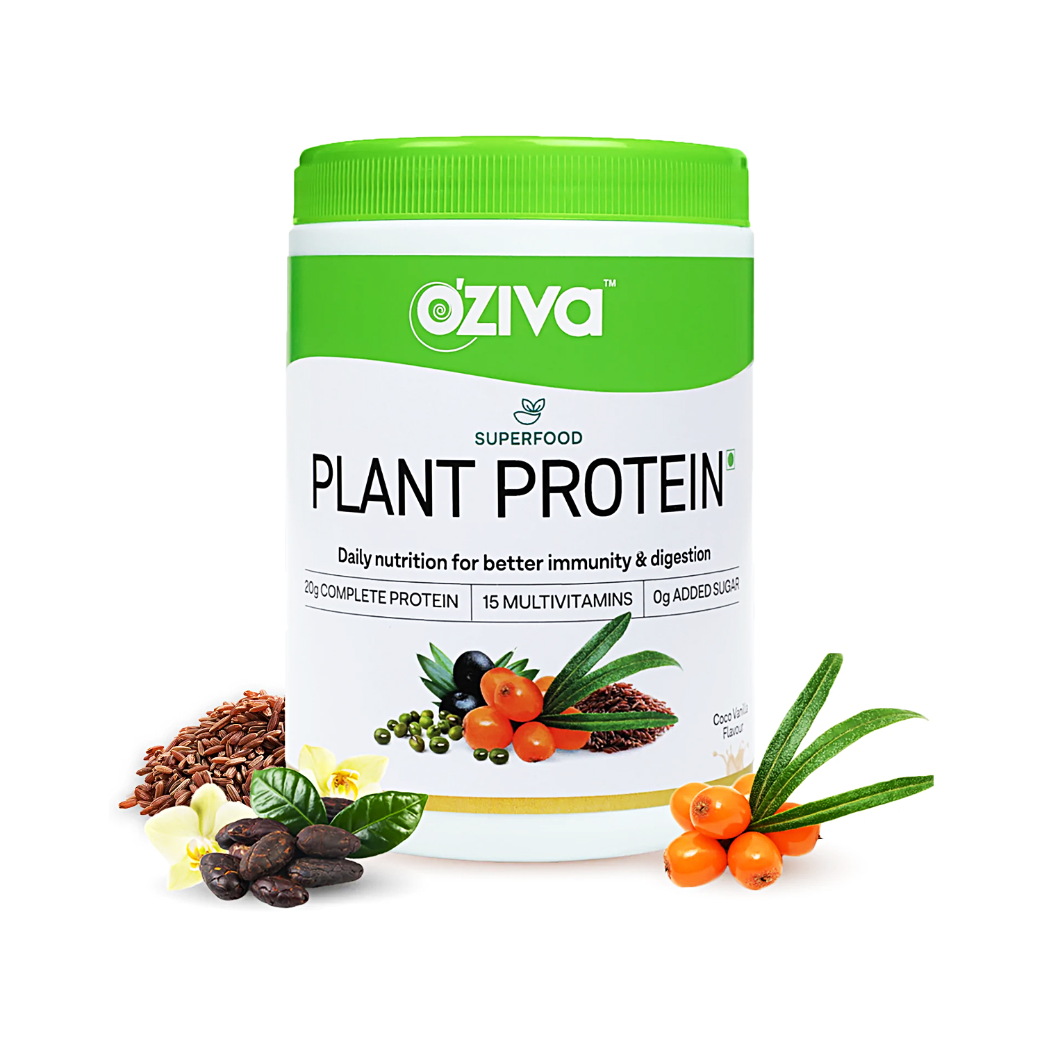 Oziva Superfood Plant Protein Powder for Men and Women 500g