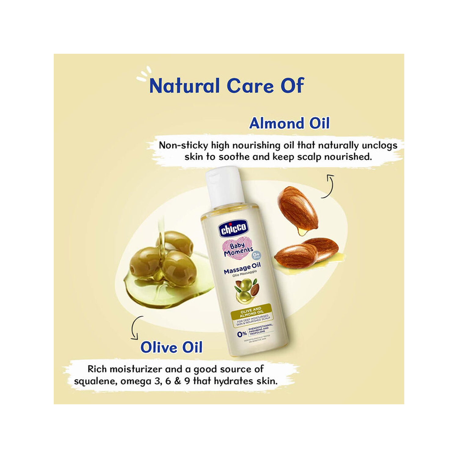 Chicco newborn moment massage oil 200 ml Baby oil for infant massage