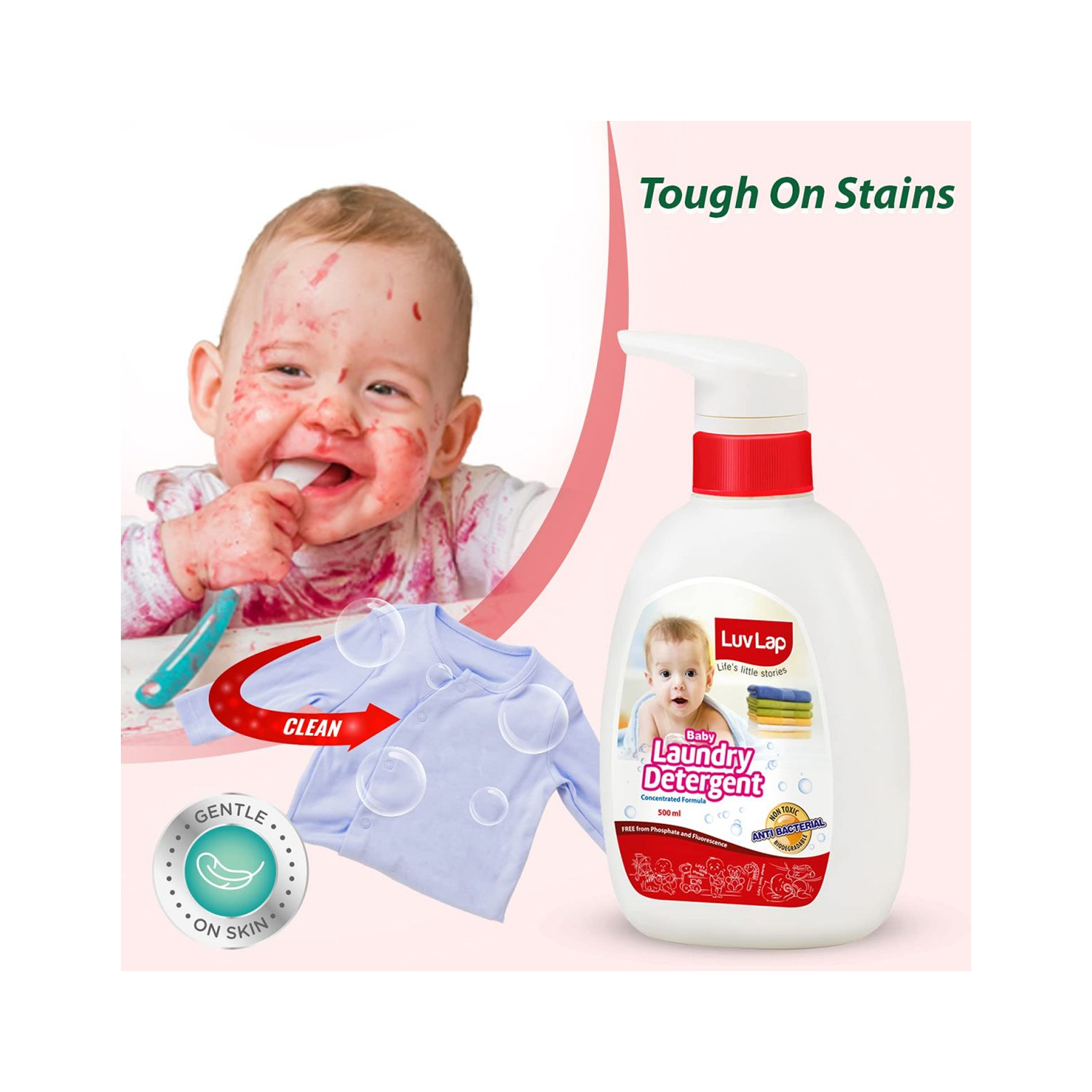 LuvLap Baby Laundry Detergent Bottle (500ml)