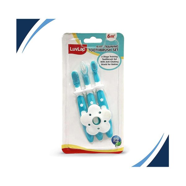 LuvLap Baby 3 Stage Training Toothbrush Blue