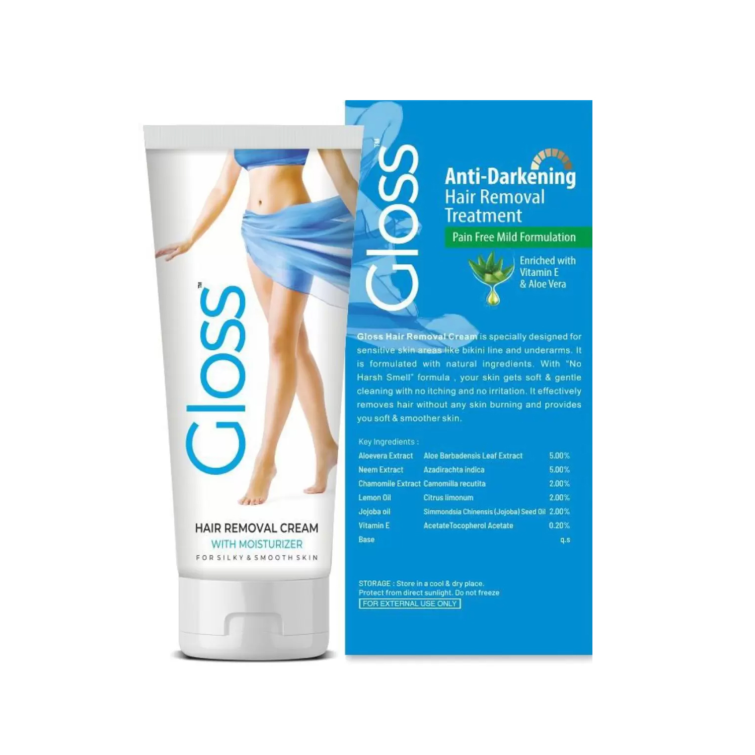 Gloss Hair Removal Cream With Moisturizer 25g