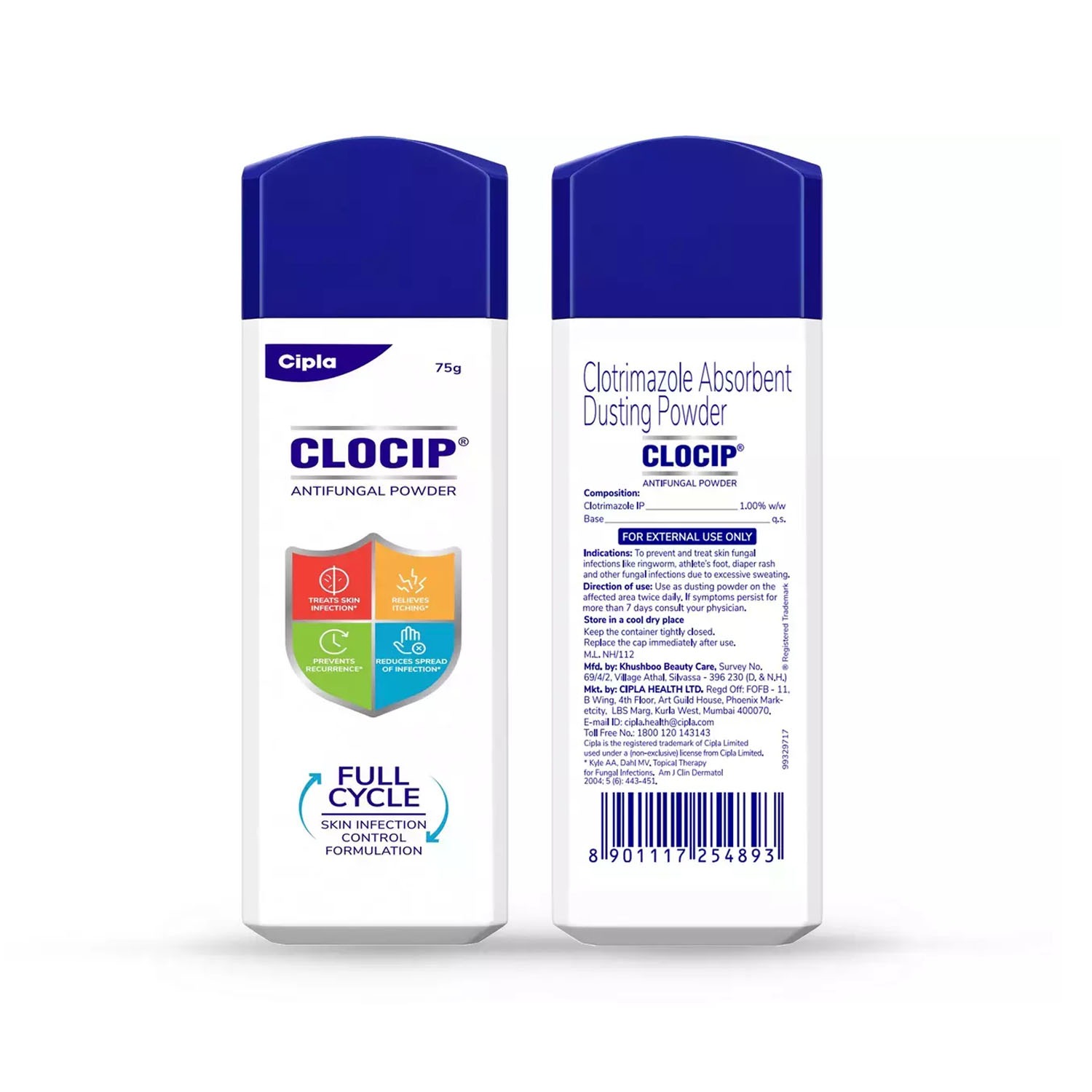 Cipla Clocip Antifungal Powder 75g Cureka Online Health Care