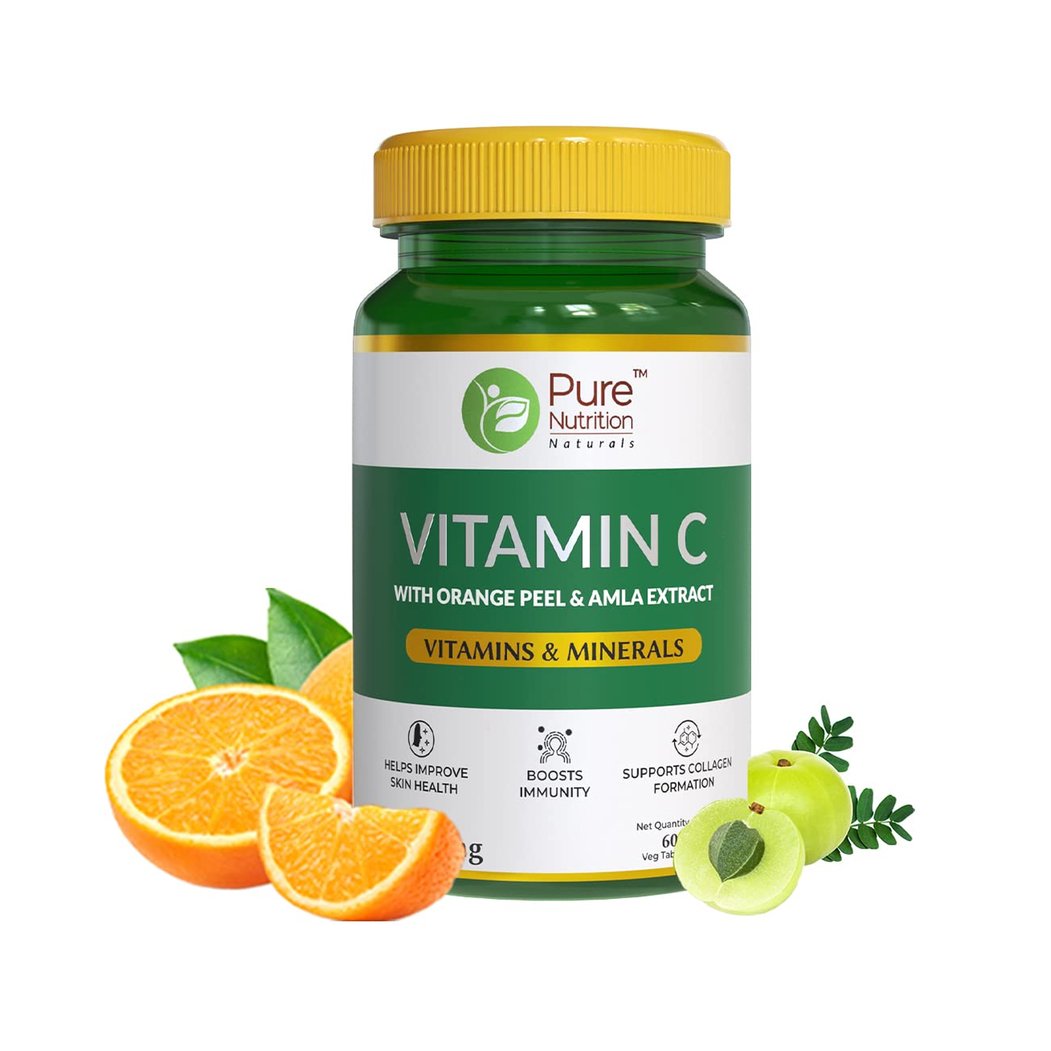 Pure Nutrition Vitamin C (60 Veg Capsules) - Cureka - Online Health Care  Products Shop