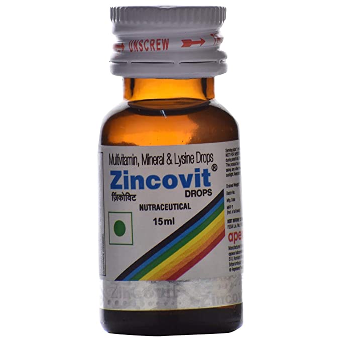 Zincovit Drops 15ml - Cureka - Online Health Care Products Shop Zincovit Drops 15ml - Cureka - Online Health Care Products Shop