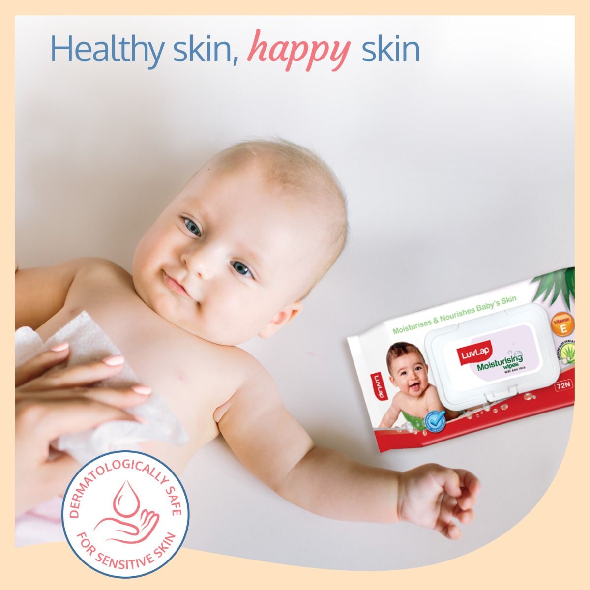 LuvLap Baby Wipes With Aloe Vera With FlipTop Lid (M.No 18840B