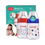 LuvLap Wide Neck Natura Flo Baby Feeding Bottle (Printed) 150ml (Pack of 2)