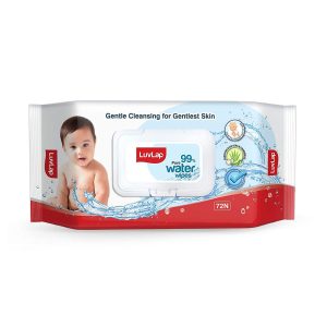 LuvLap Baby Water Wipes with Lid (72pc)