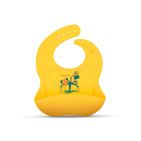 LuvLap Silicone Baby Bib (Yellow)