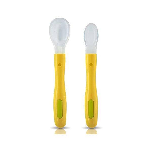 LuvLap Fun Club Baby Silicone Spoon Set (Green)