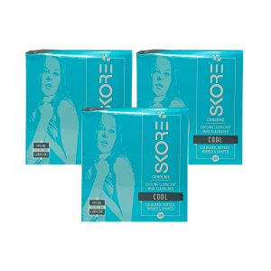 Skore Condoms Cool Mint Flavoured (3 Condoms in 1 Pack) – Pack of 3