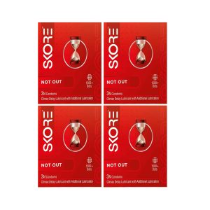 Skore Not Out Condoms (3 Condoms in 1 Pack) – Pack of 4
