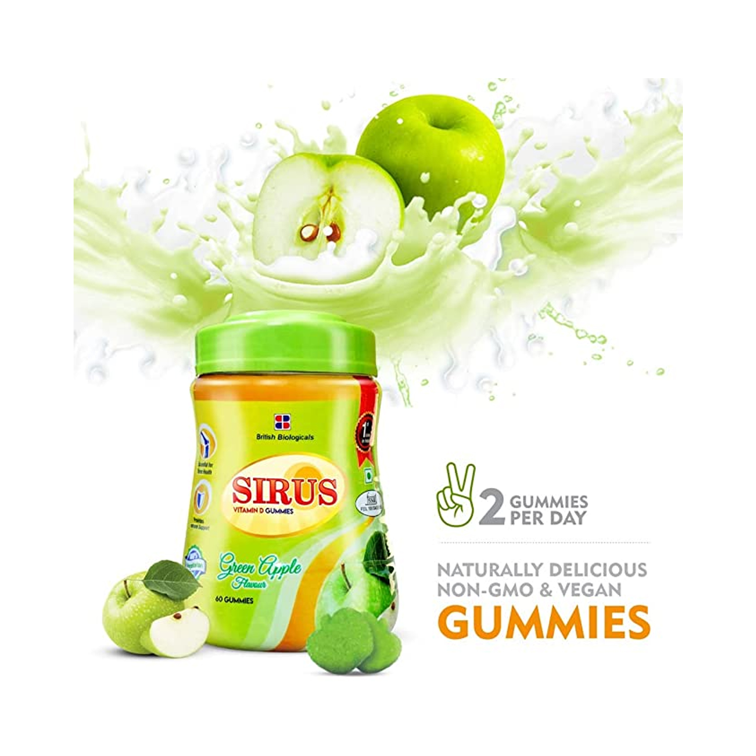 British Biologicals Sirus Vitamin D Gummies (60 gummies) (Expiry June