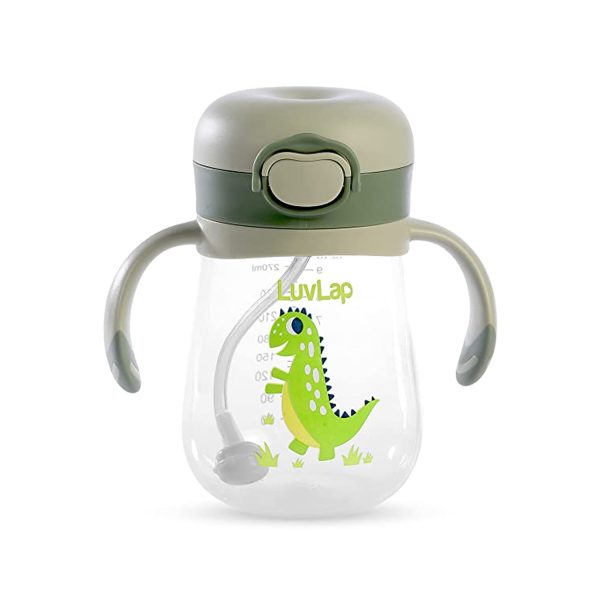 LuvLap Happy Dino Straw Sipper (300 ml) Green LuvLap Happy Dino Straw Sipper (300 ml) Green