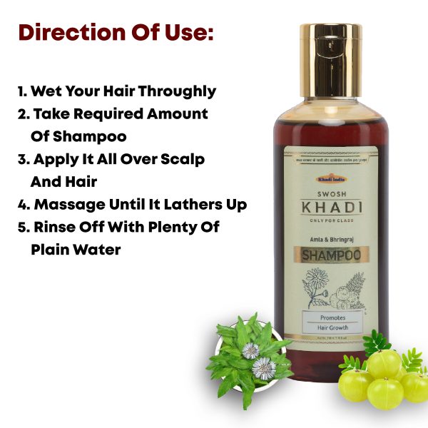 Swosh Khadi Amla Bhringraj Shampoo For Hair Fall Control 210ml Cureka