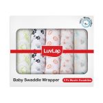 LuvLap 100% Cotton Muslin Baby Swaddle (Animal and Floral)