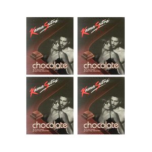 Kamasutra Chocolate Flavoured Dotted Condoms (3 condoms in 1 Pack) – Pack of 4
