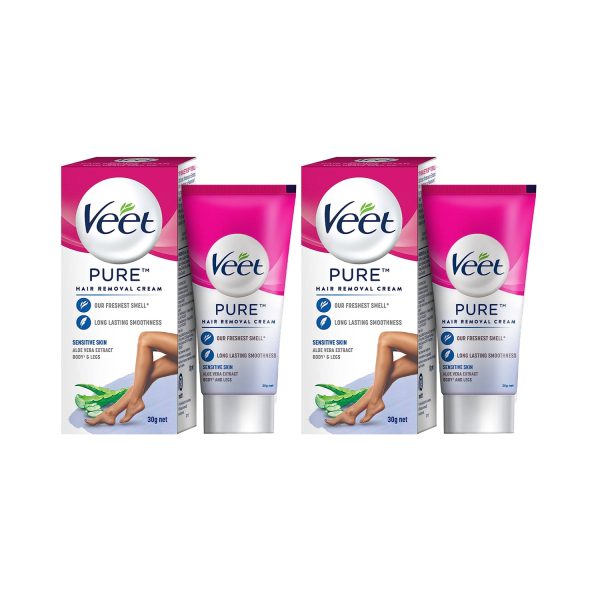 Veet Pure Hair Removal Cream, 30g Sensitive Skin – (Pack of 2)