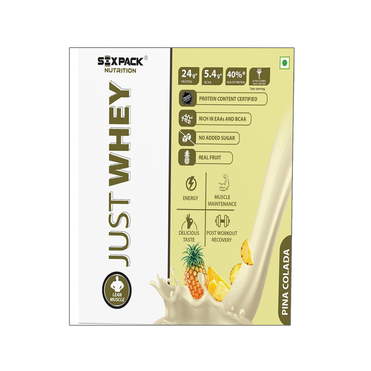 Six Pack Nutrition Just whey Protein Powder 2kg Pina Colada Cureka