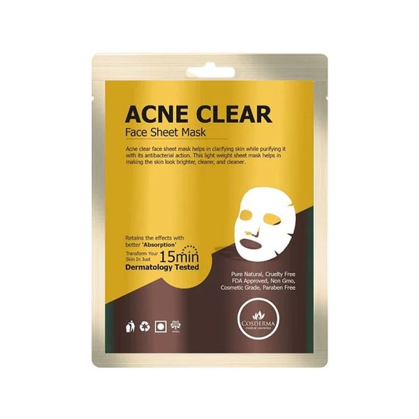 Cosderma Acne Clear Face Sheet Mask – 1 Sheet
