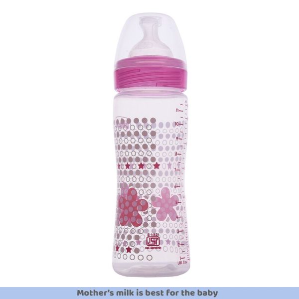 Chicco Well Being Feeding Bottle And Teat Fast Flow 330ml Pink