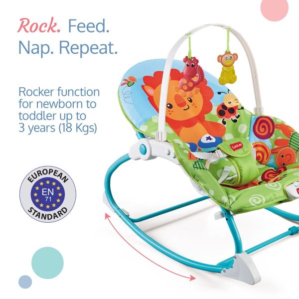 LuvLap Happy Jungle Toddler Rocker cum Bouncer Lion Cureka Online