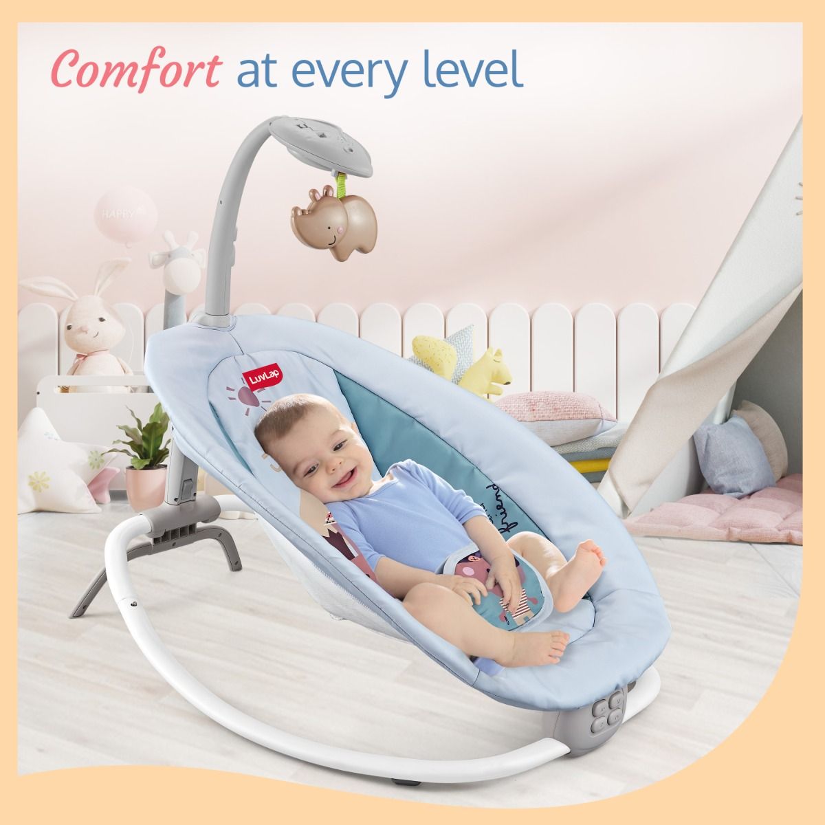  BABY JOY Baby Bouncer for Infants, 2 in 1 Foldable
