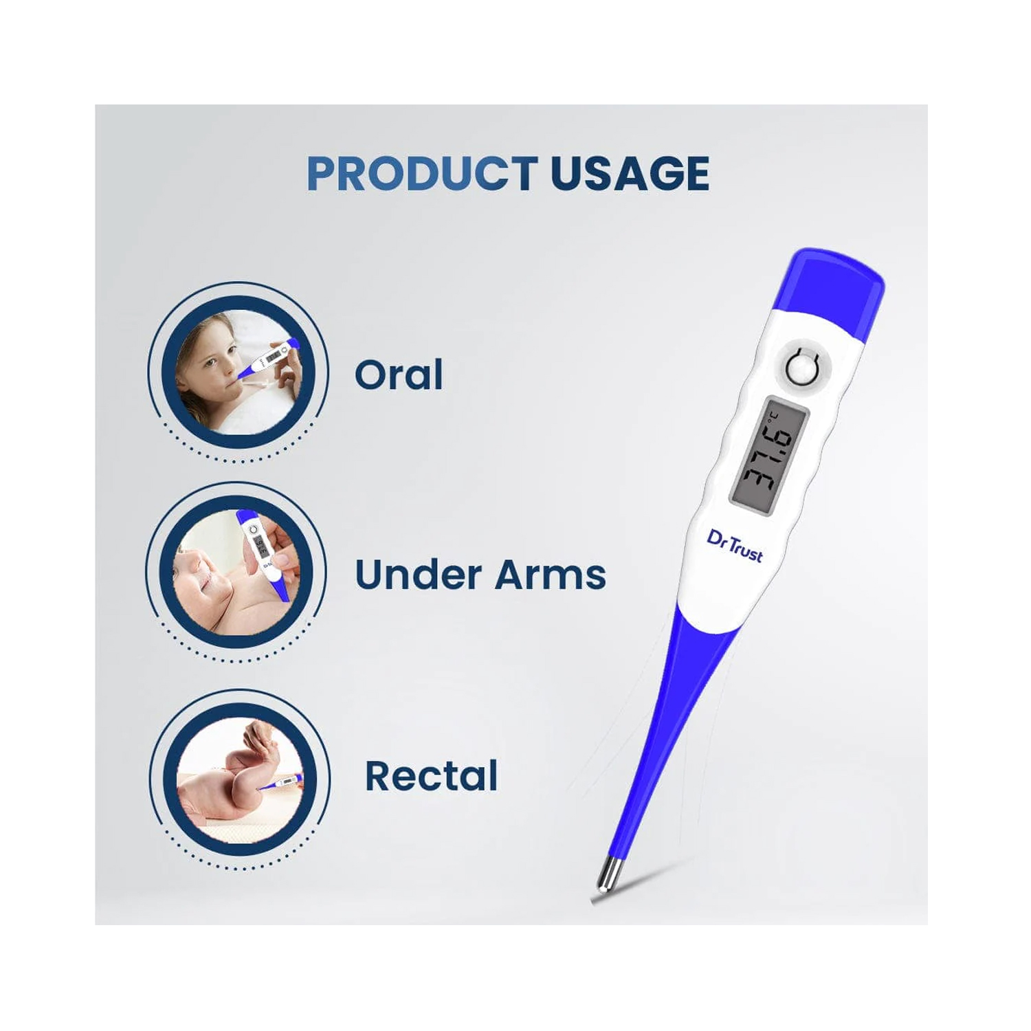 Dr Trust Digital Thermometer Flexible Tip 608 - Cureka - Online Health Care  Products Shop
