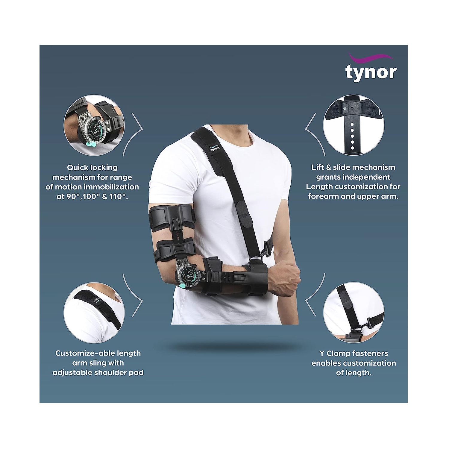 Tynor ROM Elbow Brace Left E-46 (Universal) - Cureka - Online Health Care  Products Shop
