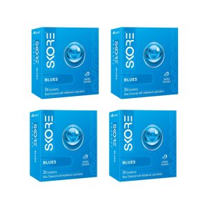 Skore Blues Condoms (3 Condoms in 1 Pack) – Pack of 4