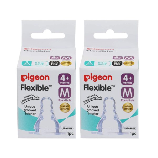 Pigeon Peristaltic Nipple (Slim Neck) – (M) 1 Pcs – (Pack of 2)
