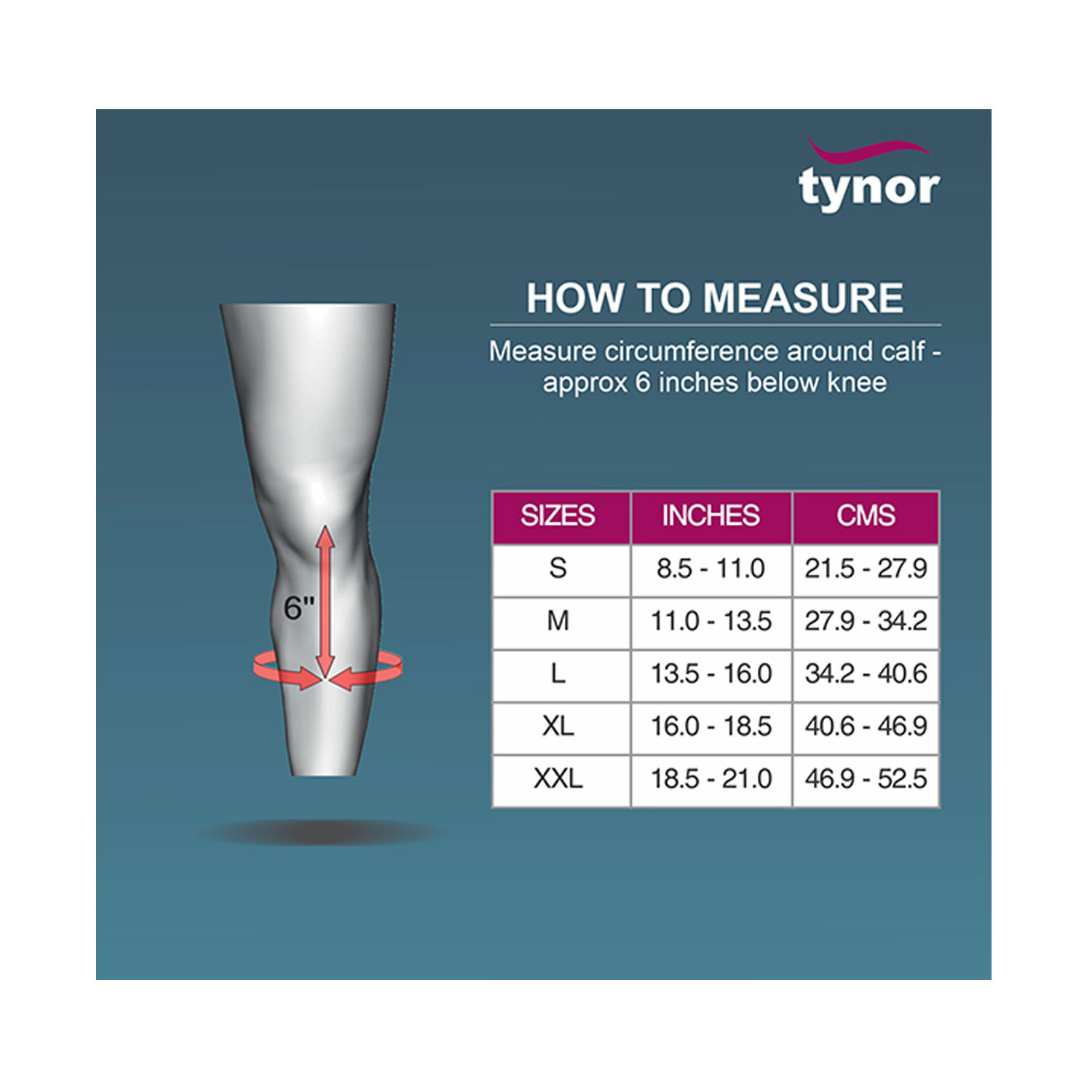 Tynor Compression Stocking Below Knee Classic Pair I16 (Medium