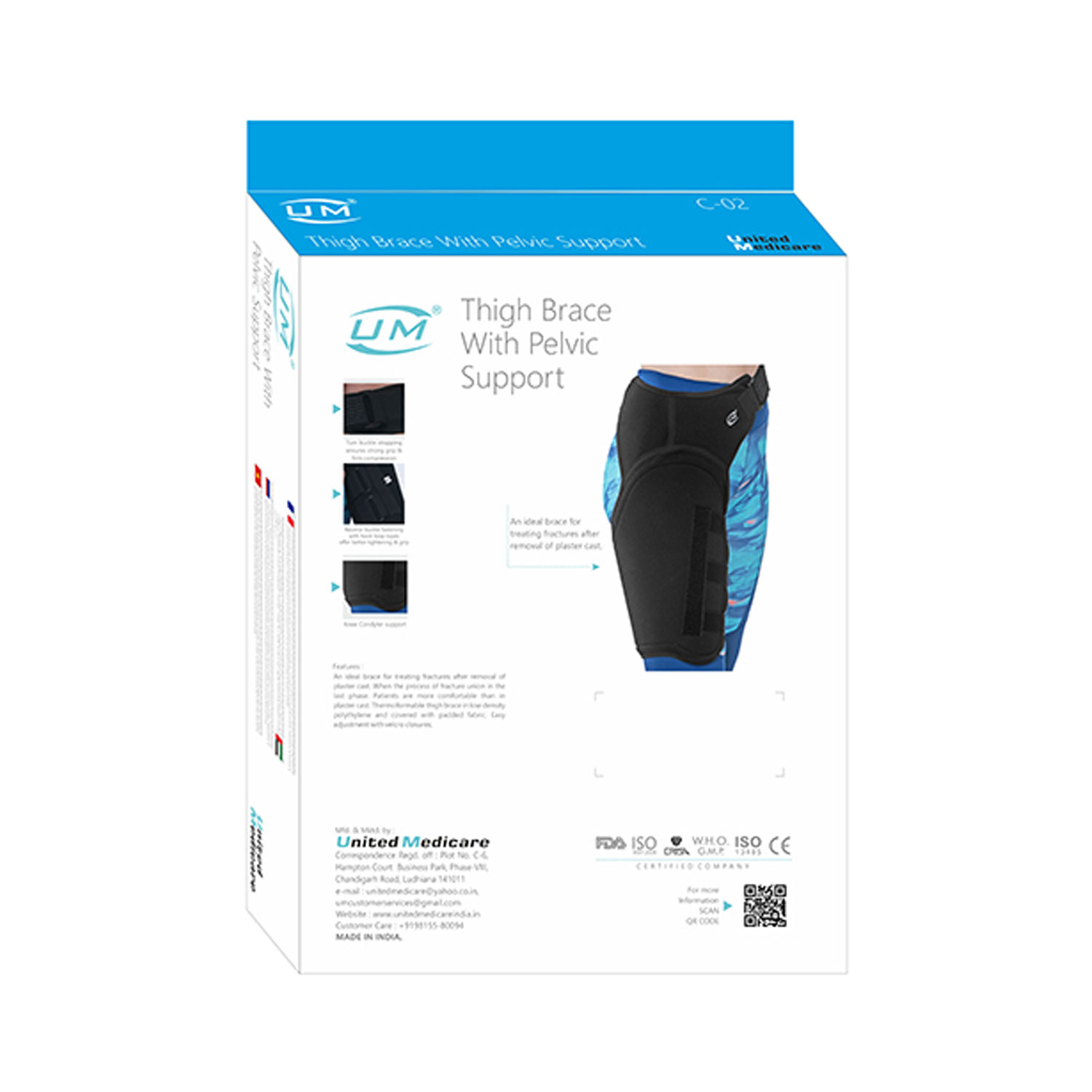 United Medicare Thigh Brace with Pelvic Support Right (C-02