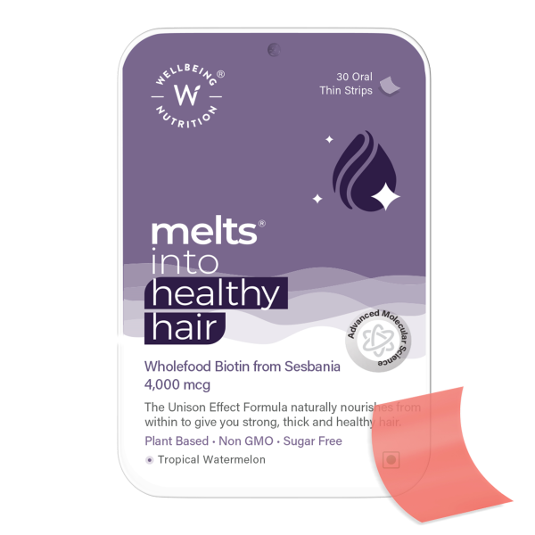 Wellbeing Nutrition Melts into Healthy Hair Oral Thin Strip