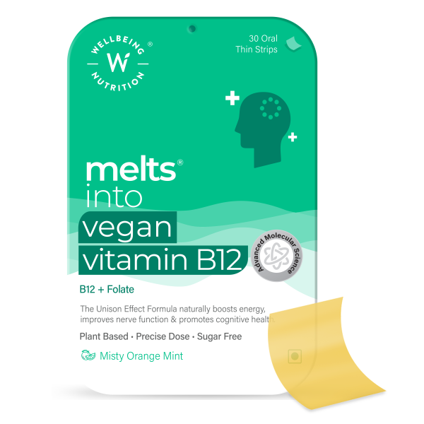 Wellbeing Nutrition Melts into Vegan Vitamin B12 Oral Thin Strip