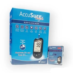 Accusure Blood Glucometer Simple With 25 Free Test Strip